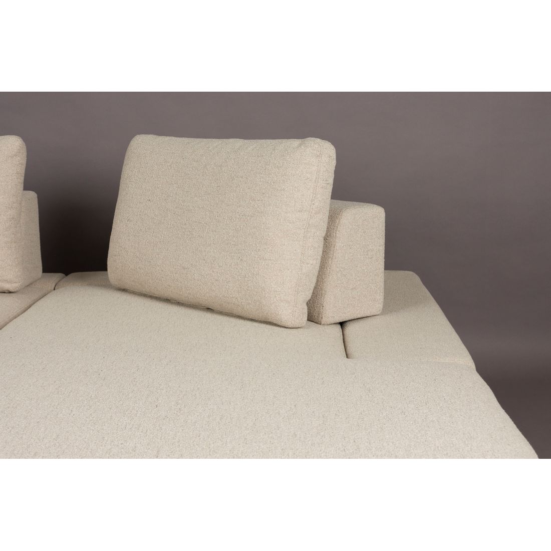 Dutchbone 3-zits Bank Shelly Wit + Chaise Longue Rechts