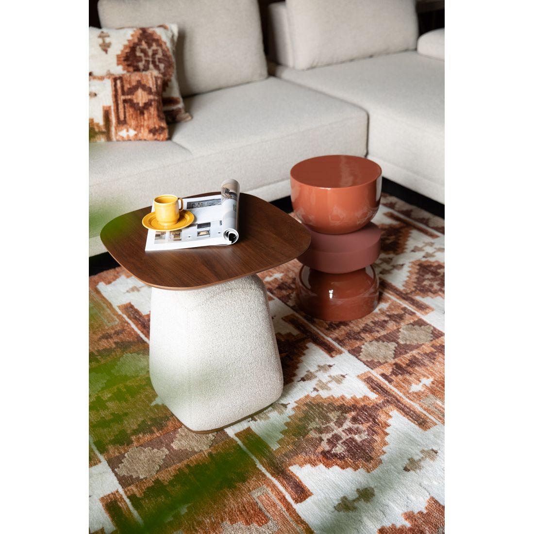 Dutchbone Bijzettafel Shelly Wit Walnoot