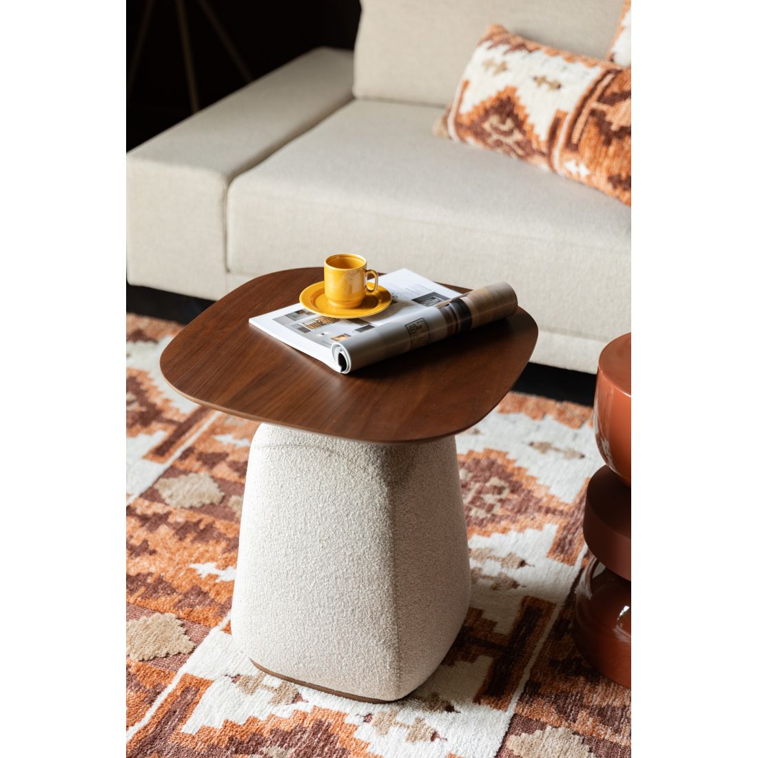 Dutchbone Bijzettafel Shelly Wit Walnoot