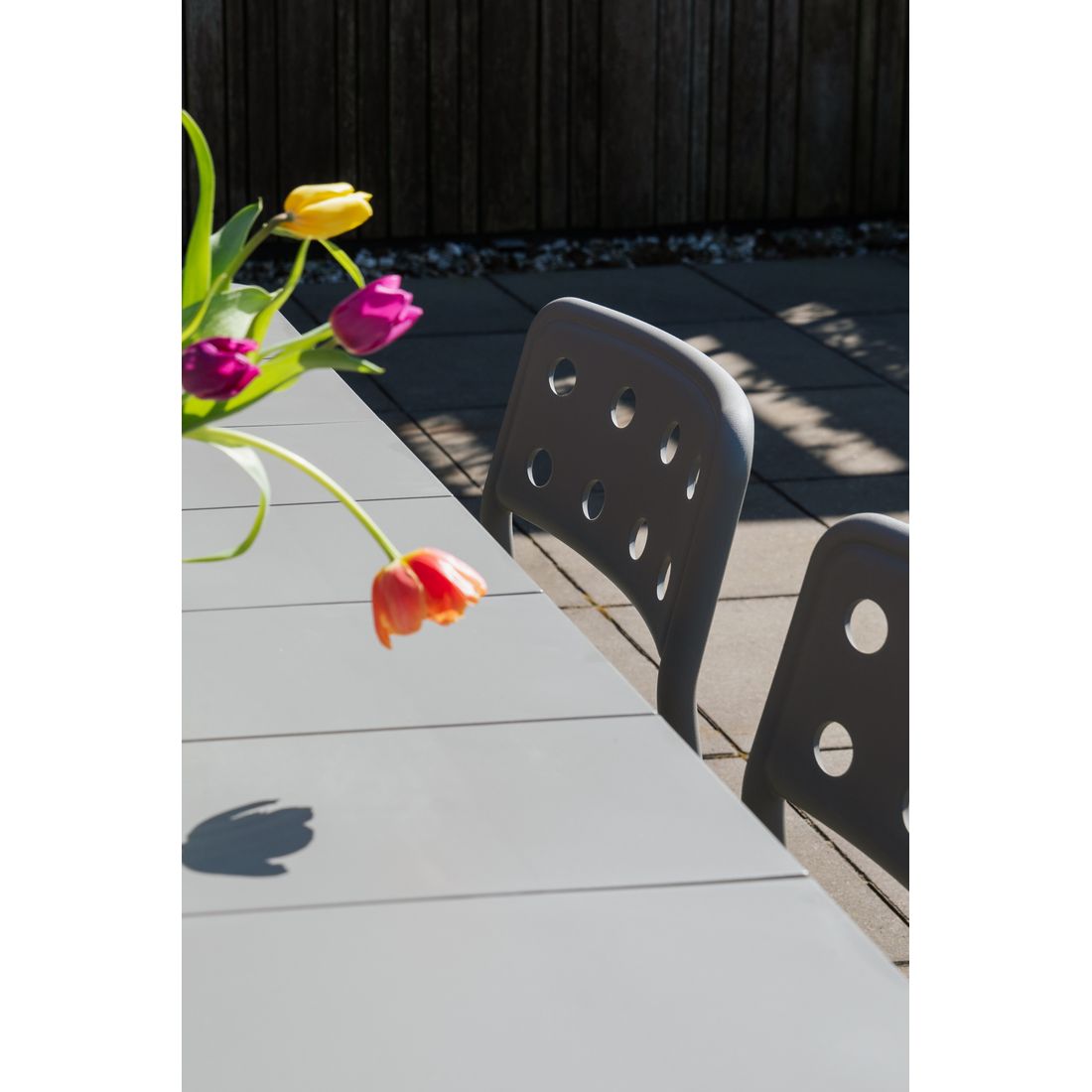 White Label Living Tuintafel Alban 220x100cm Grijs