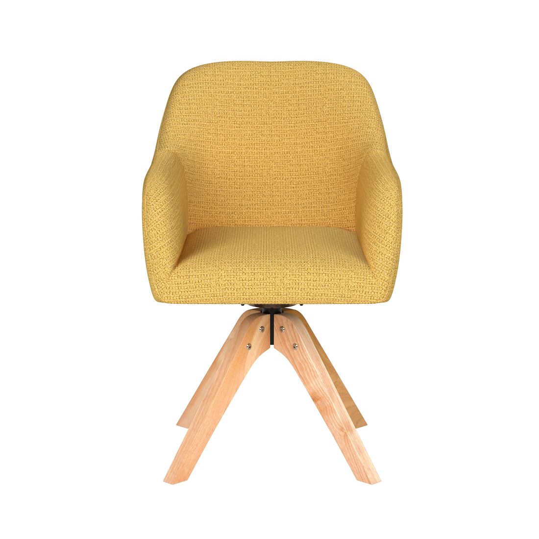 White Label Living Eetkamerstoel Otis Okergeel Hout