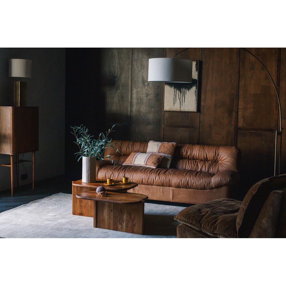 Dutchbone 3-zits Bank Douglas Wax Leer Cognac