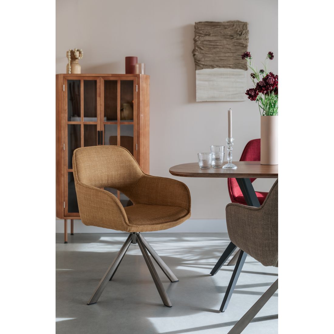 White Label Living Eetkamerstoel Toye Okergeel