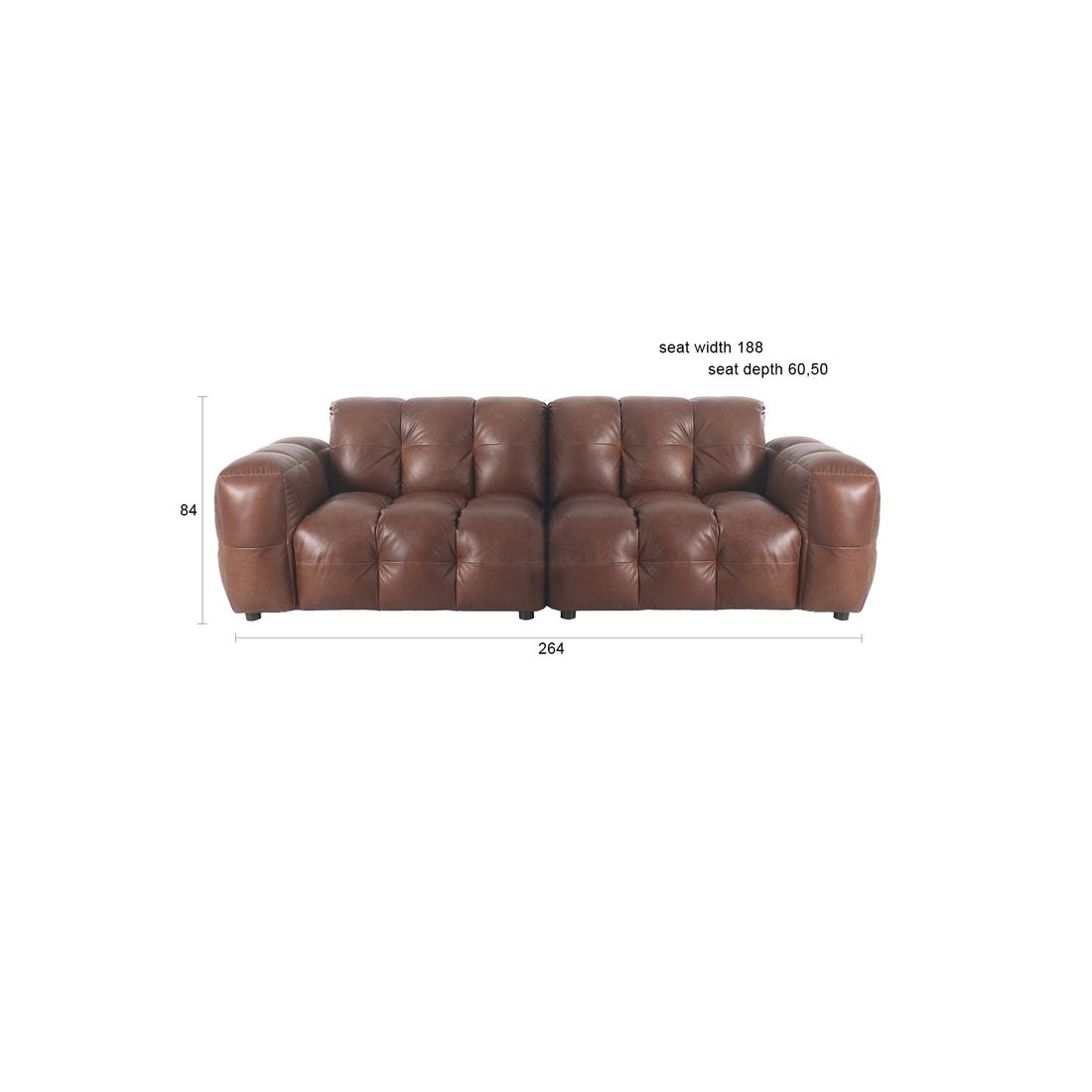 Dutchbone 3-zits bank Hackman Bruin