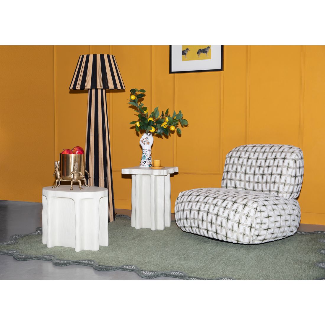 Bold Monkey Fauteuil Ritz Beige/Groen