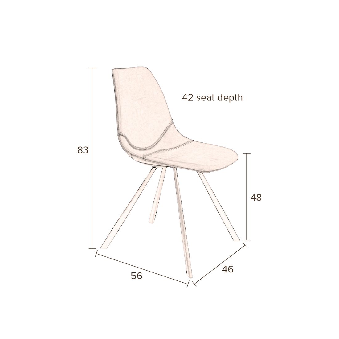 Dutchbone Eetkamerstoel Franky Velvet Blauw