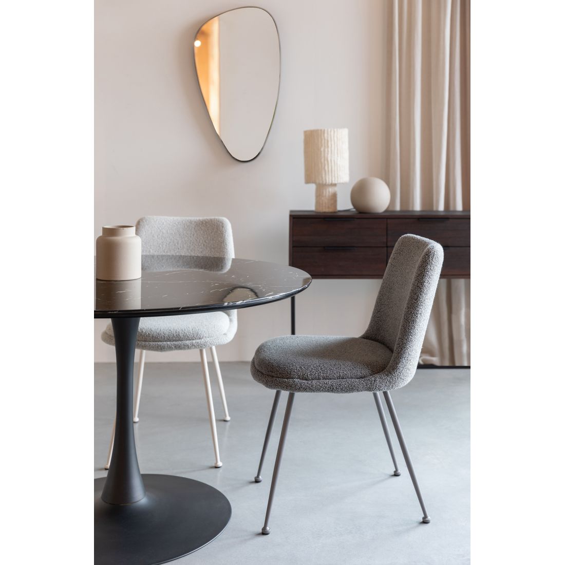 White Label Living Eetkamerstoel Fijs Grijs