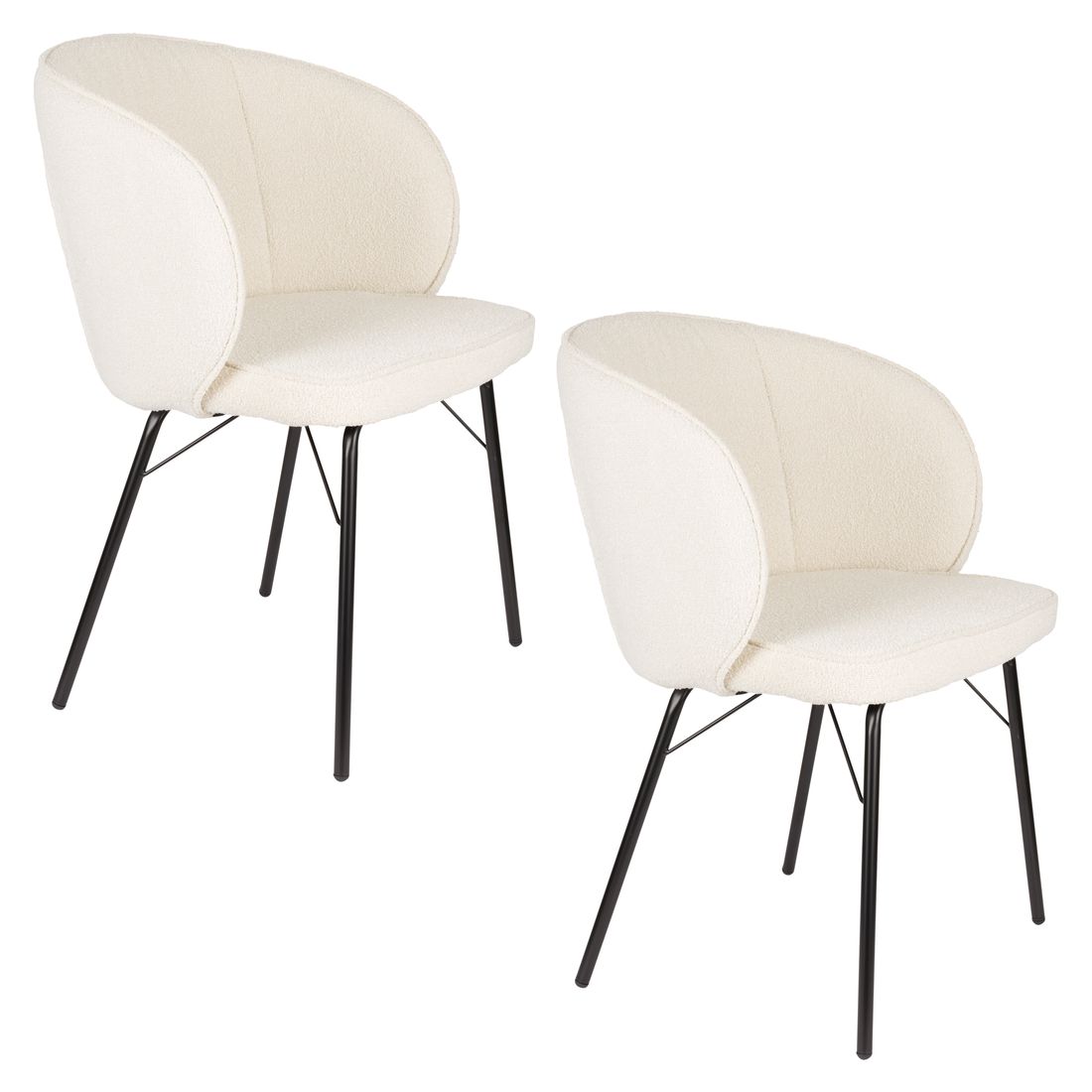 White Label Living Eetkamerstoel Joa Wit