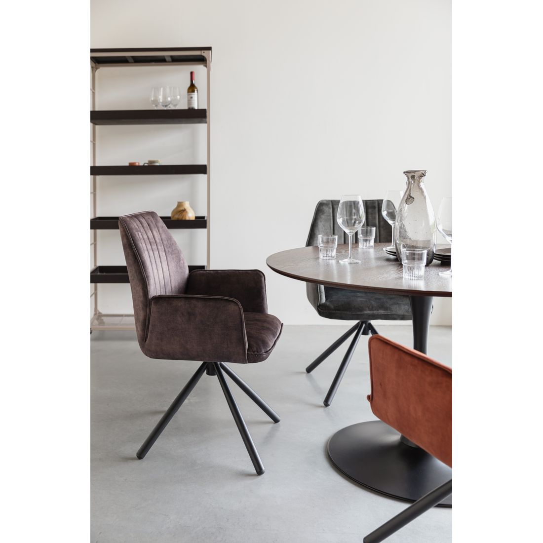 White Label Living Eetkamerstoel Jamie Donkerbruin