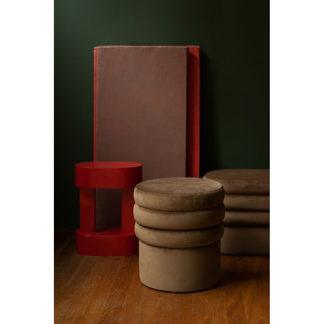 Dutchbone Poef Aditi Bruin