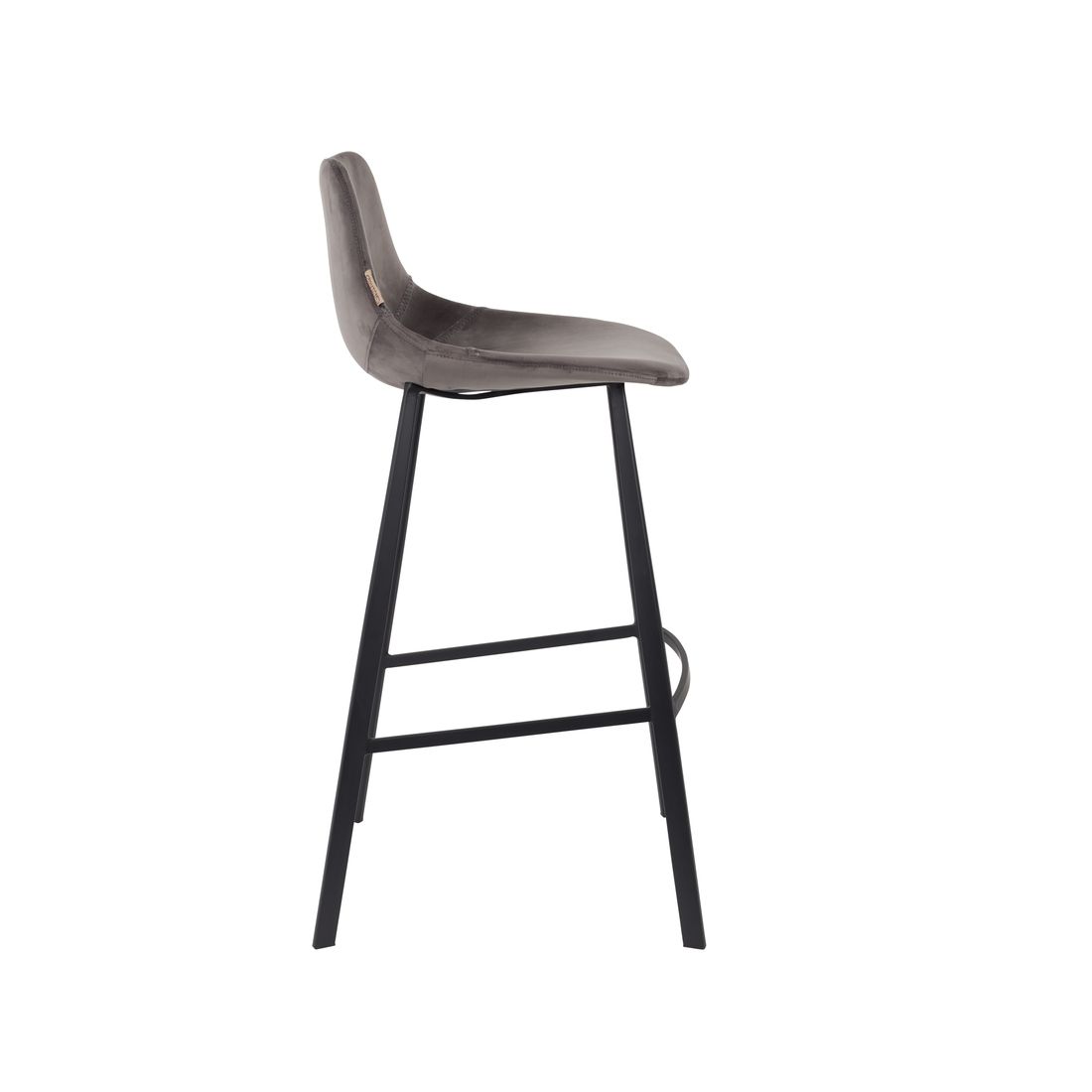 Dutchbone Barkruk Franky Velvet Grijs Hoog