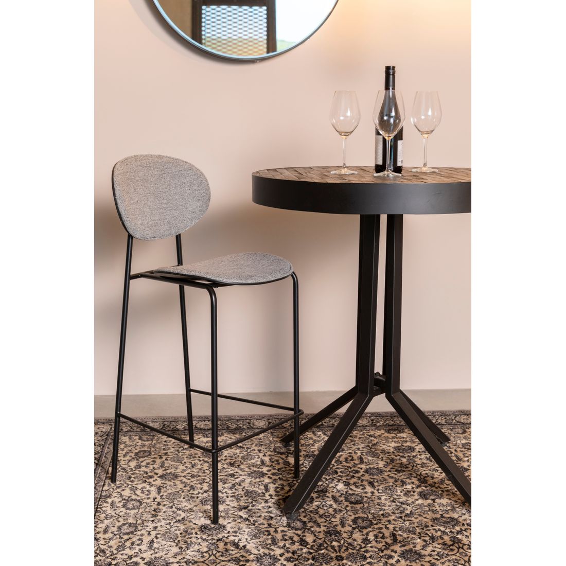 White Label Living Barkruk Donny Grijs