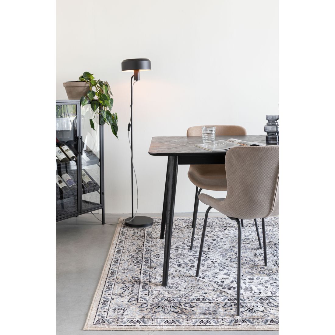 White Label Living Eettafel Fabio 160x80cm Zwart