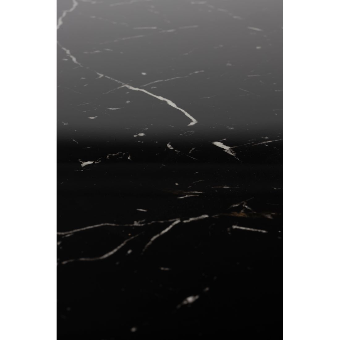 White Label Living Eettafel Maru Rond 110cm Zwart Marmerlook