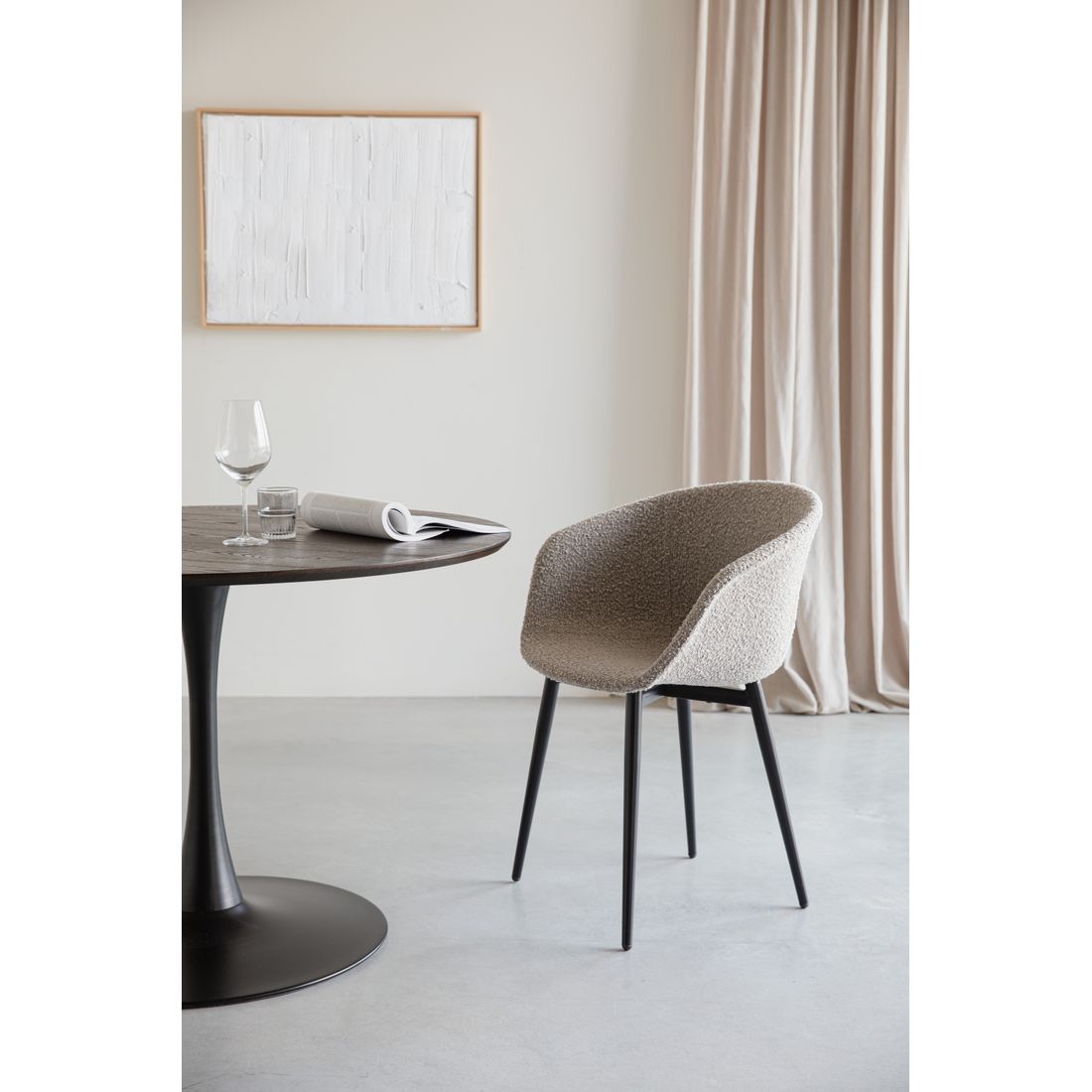 White Label Living Eettafel Raku Rond 110cm Bruin Zwart