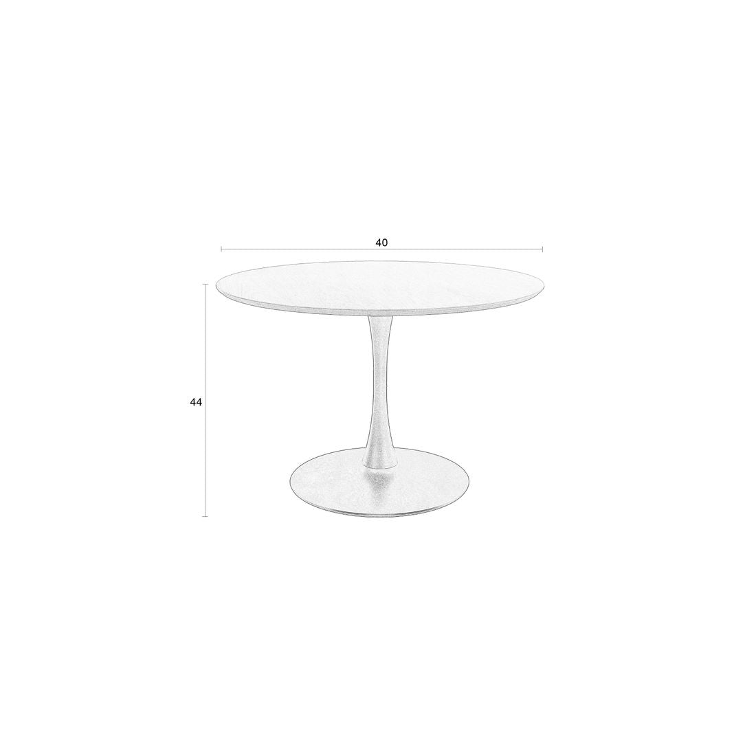 White Label Living Eettafel Raku Rond 110cm Bruin Zwart