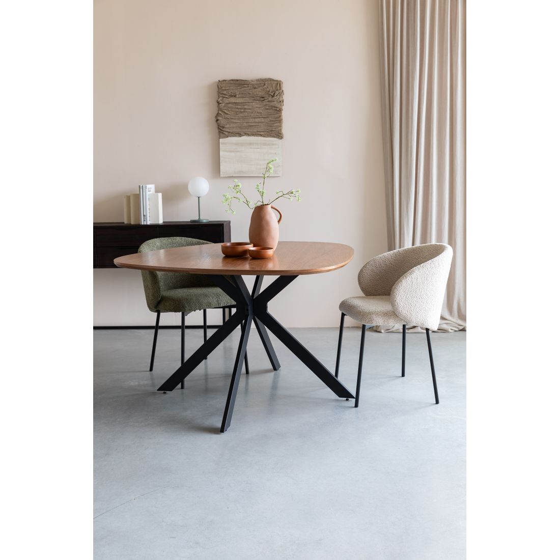 White Label Living Eettafel Chase Organisch Rond 110cm Walnoot