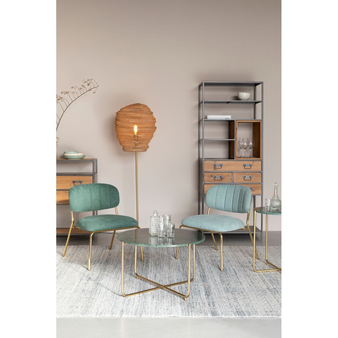 White Label Living Salontafel Timpa Marmer Groen