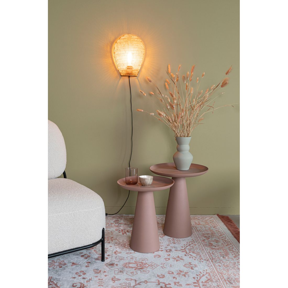 White Label Living Bijzettafel Ringar Roze M