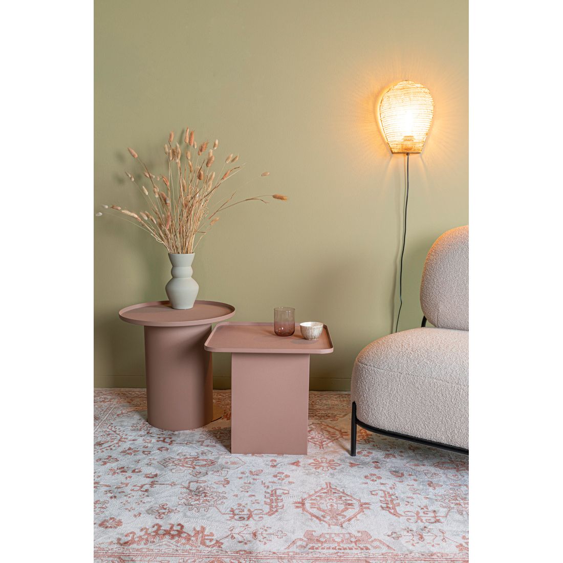 White Label Living Bijzettafel Sverre Rond Roze