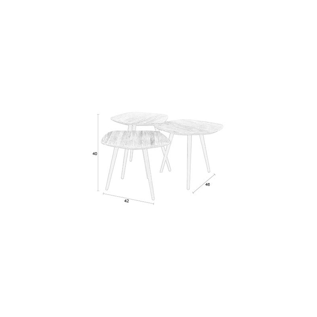 White Label Living Salontafel Cuties (Set van 3)