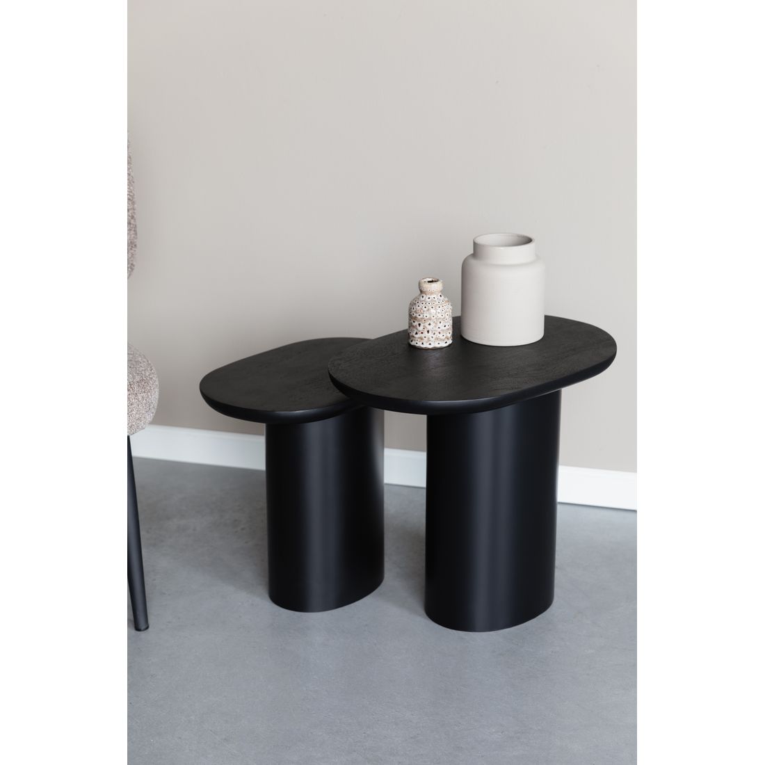 White Label Living Bijzettafel Bela Zwart (Set van 2)