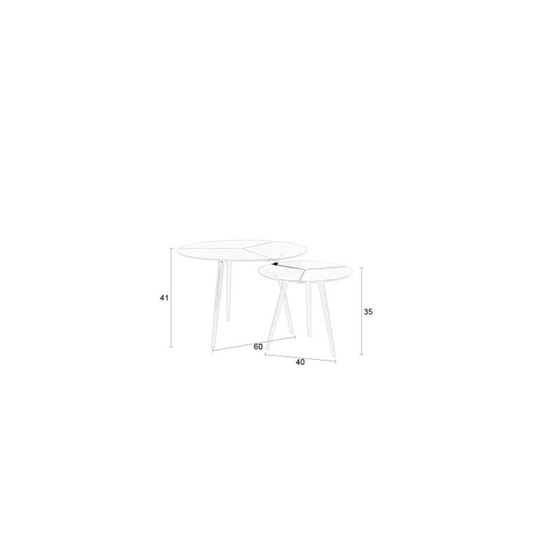 White Label Living Salontafel Kourdebour (Set van 2)