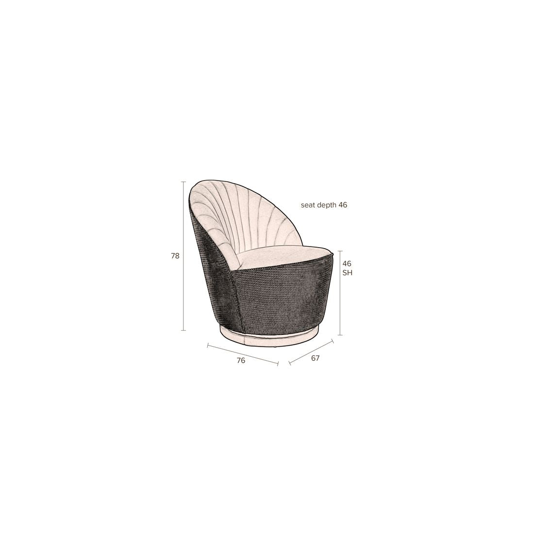 Dutchbone Fauteuil Madison Okergeel