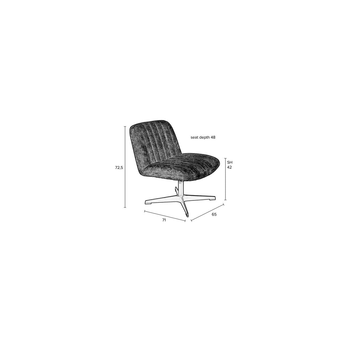 White Label Living Fauteuil Belmond Rib Groen
