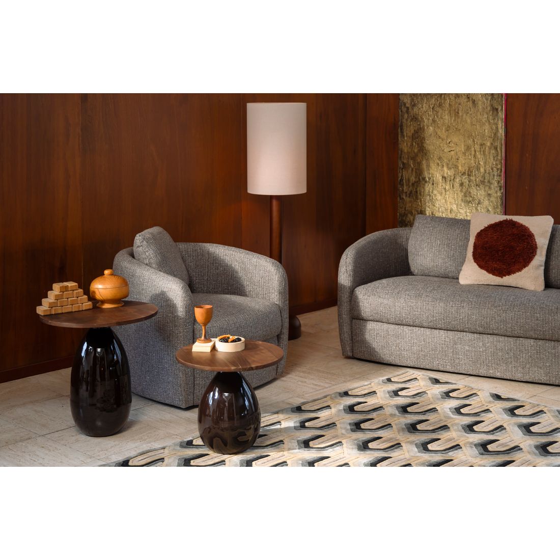 Dutchbone Fauteuil Boho Grijs Bruin