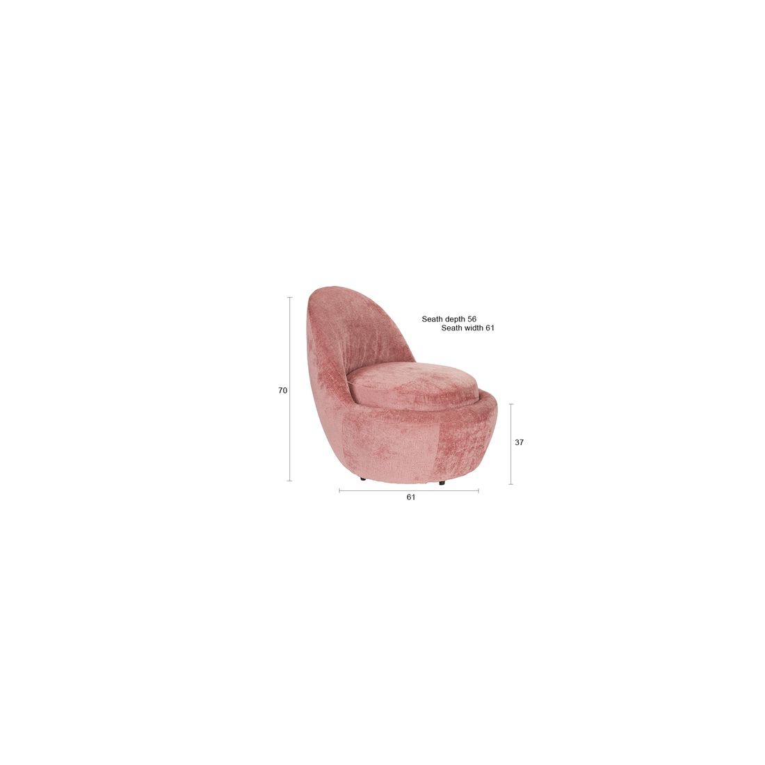 White Label Living Fauteuil Nash Roze