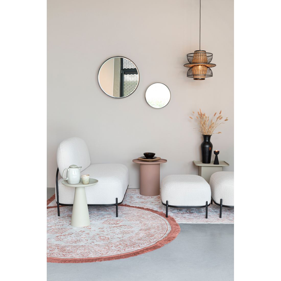 White Label Living Hocker Polly Teddy Wit