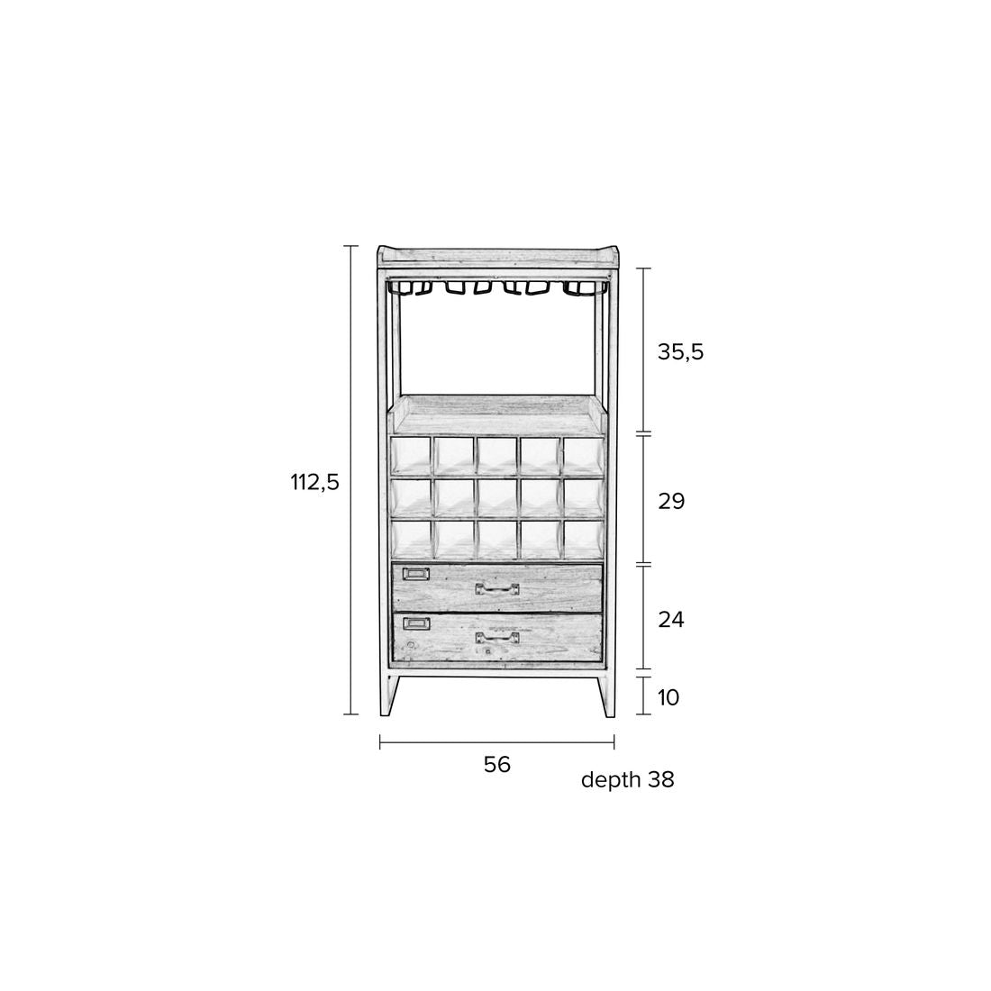 White Label Living Wijnkast Edgar