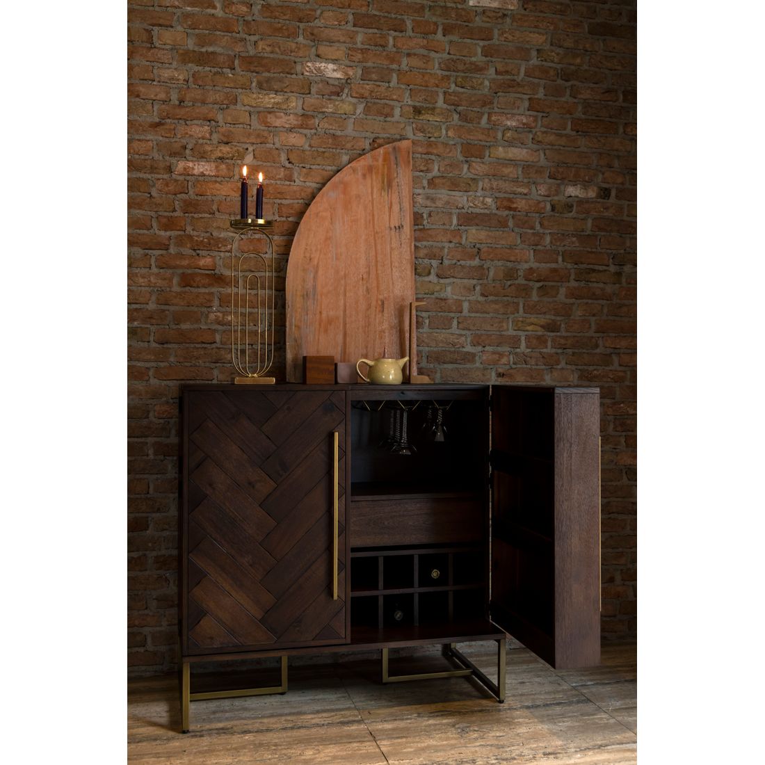 Dutchbone Wijnkast Class Walnoot