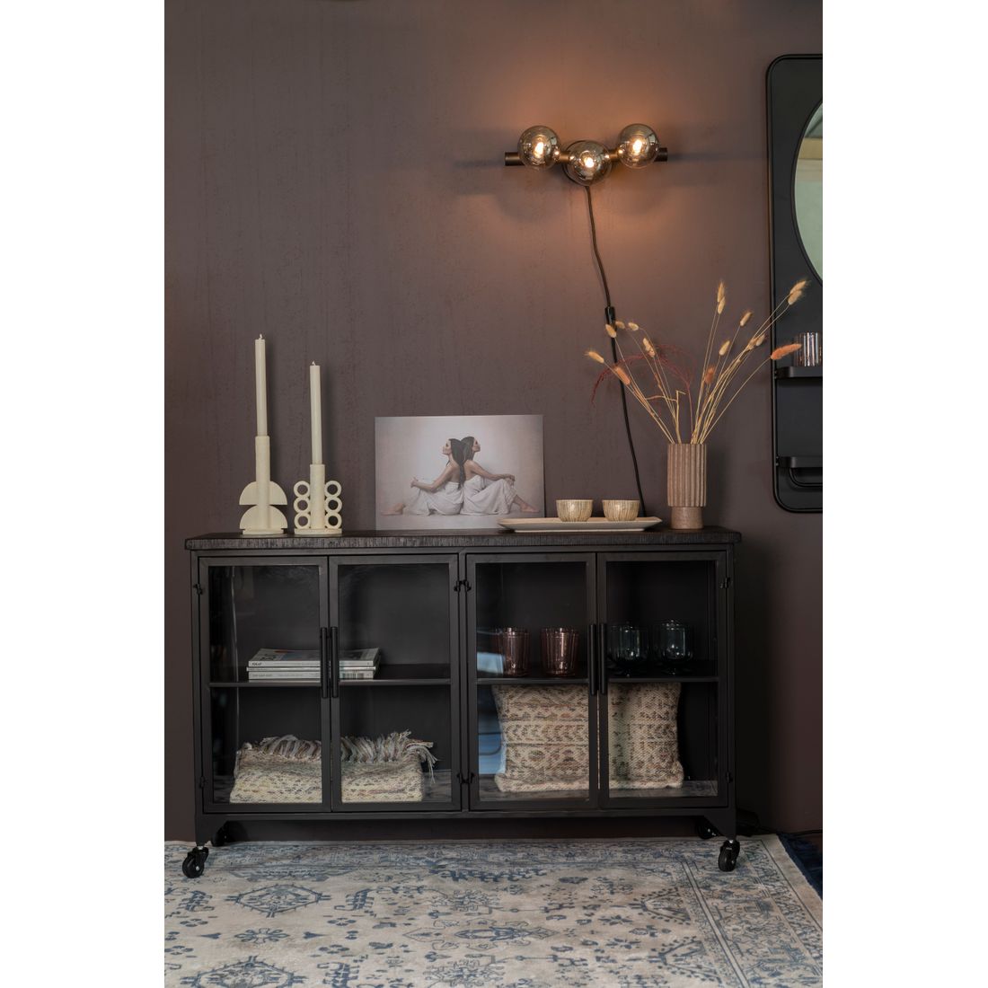 White Label Living Vitrinekast Ferre Laag