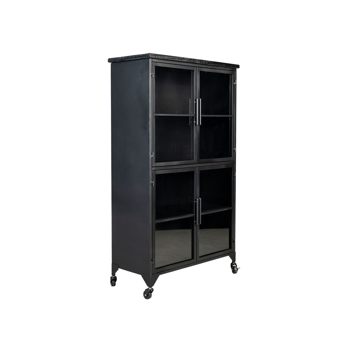 White Label Living Vitrinekast Ferre Zwart