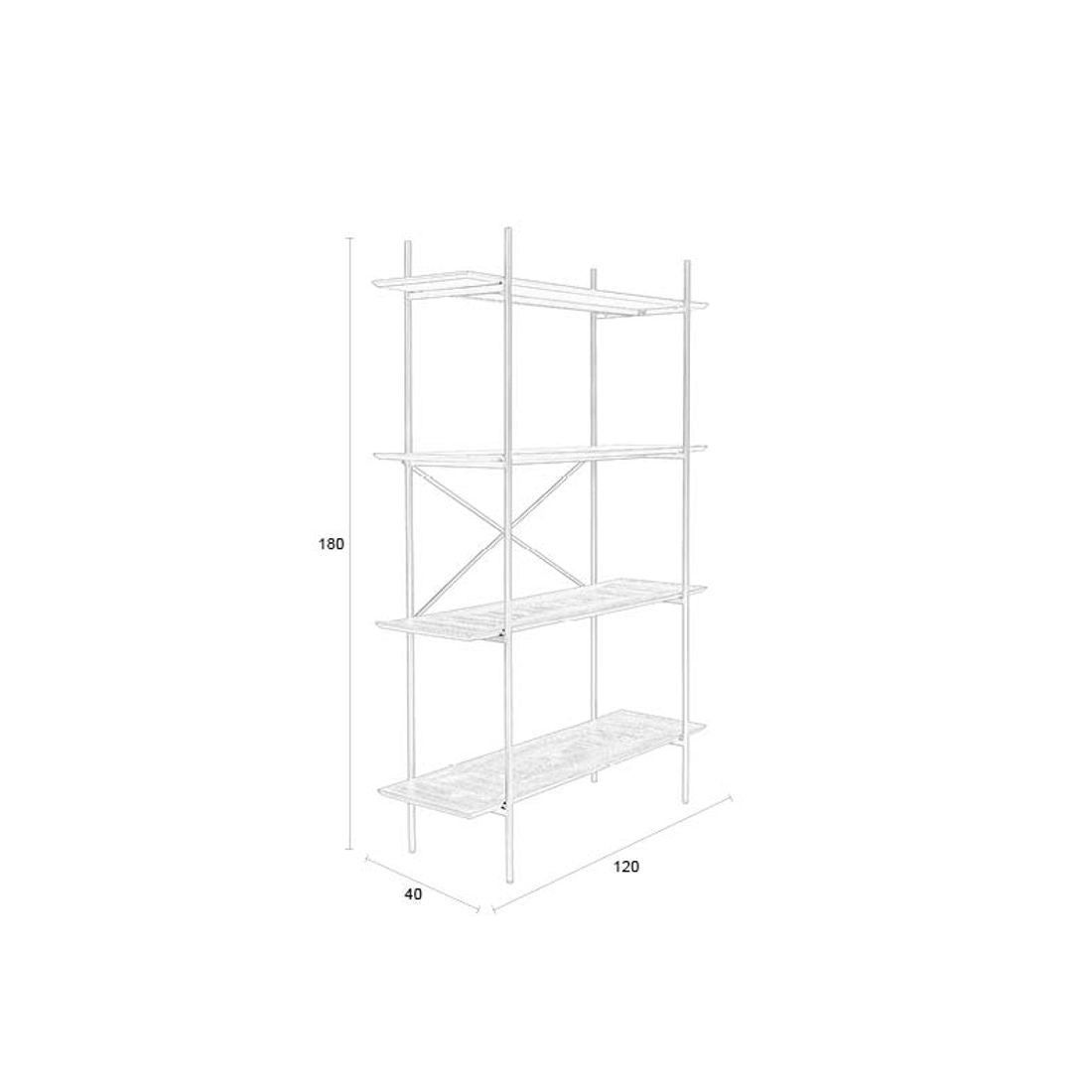 White Label Living Boekenkast Marcio Beige