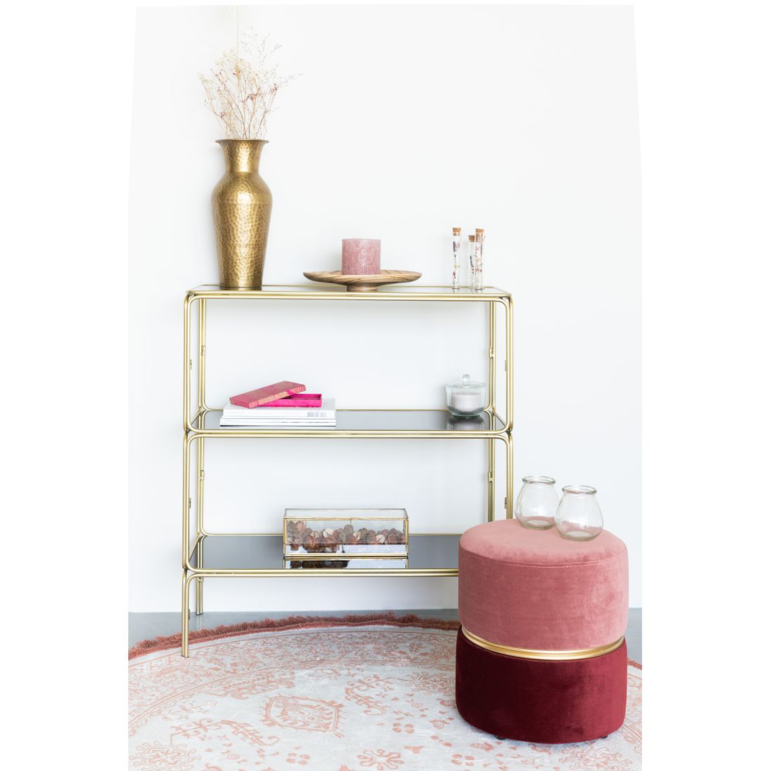 White Label Living Boekenkast Liah Goud