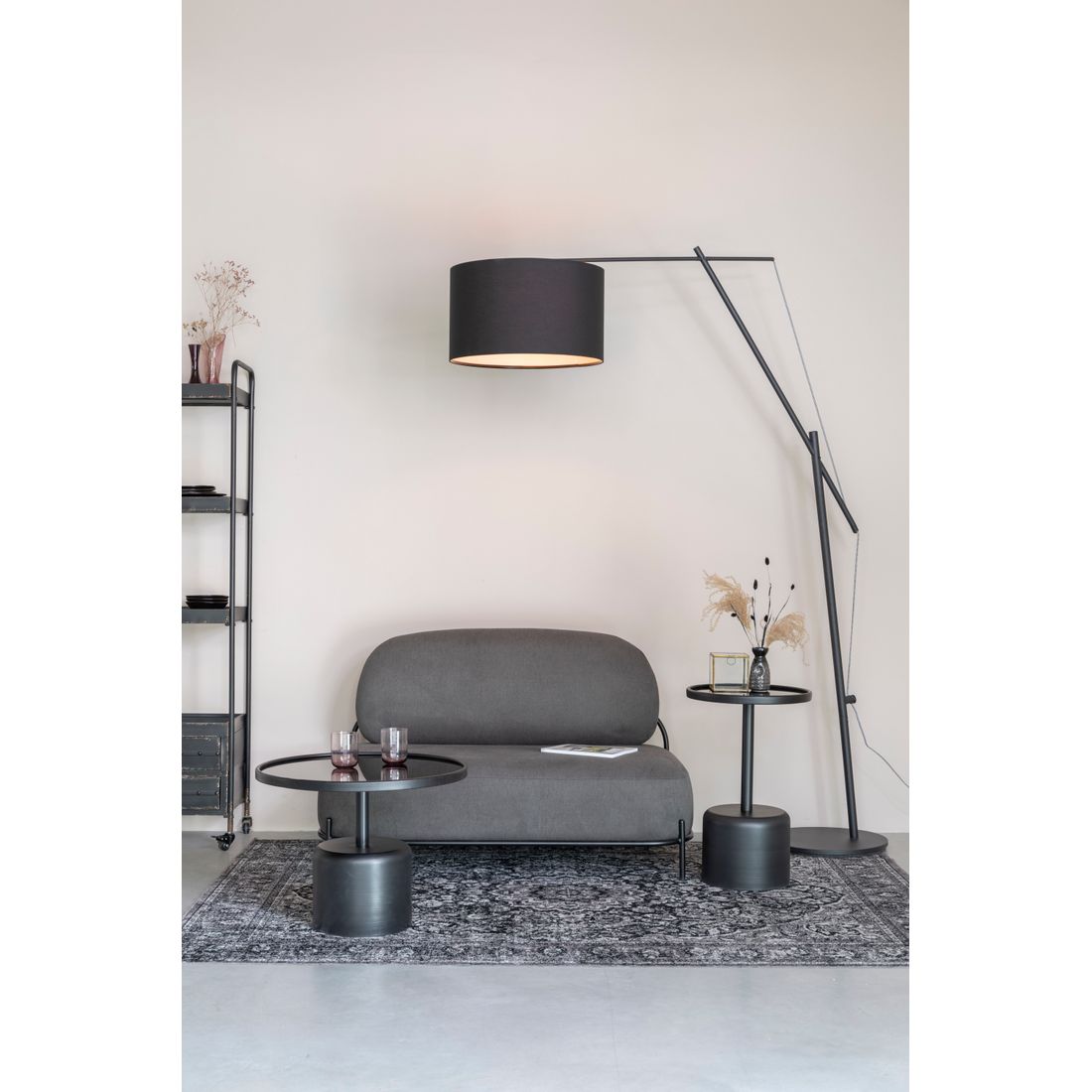 White Label Living Vloerlamp Tokio Zwart
