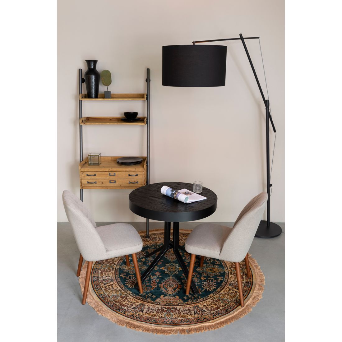 White Label Living Vloerlamp Tokio Zwart