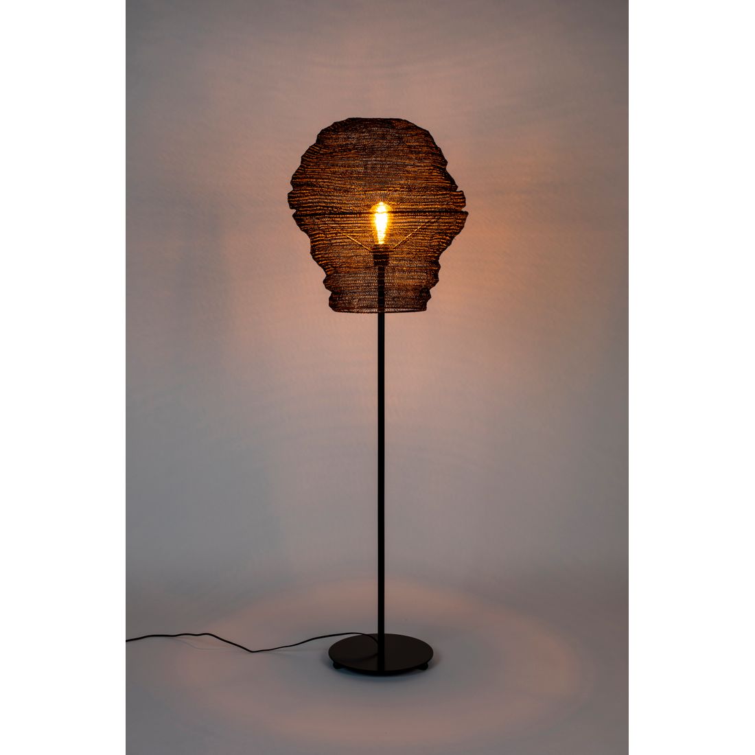 White Label Living Vloerlamp Lena Zwart