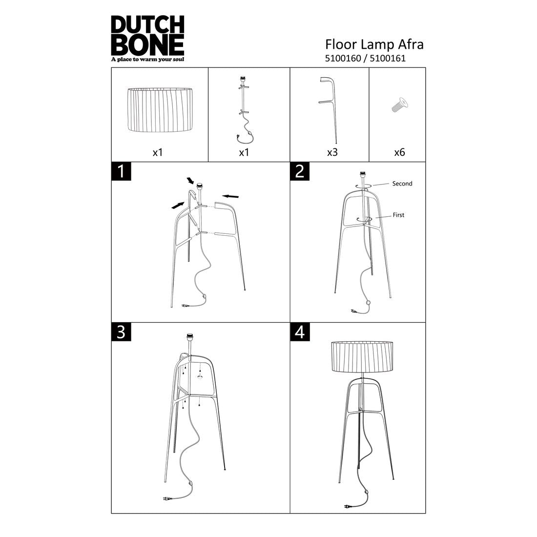 Dutchbone Vloerlamp Afra Paars