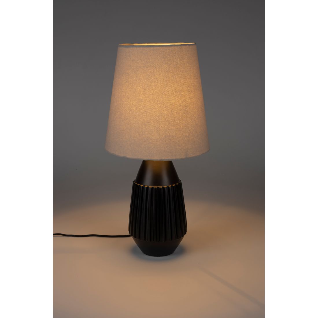 White Label Living Tafellamp Aysa Zwart