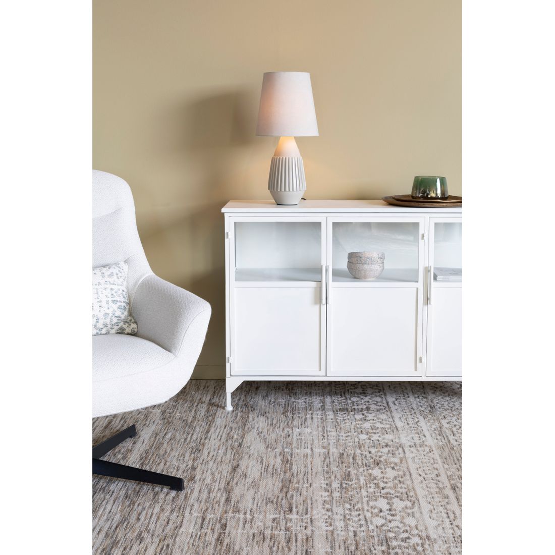 White Label Living Tafellamp Aysa Beige