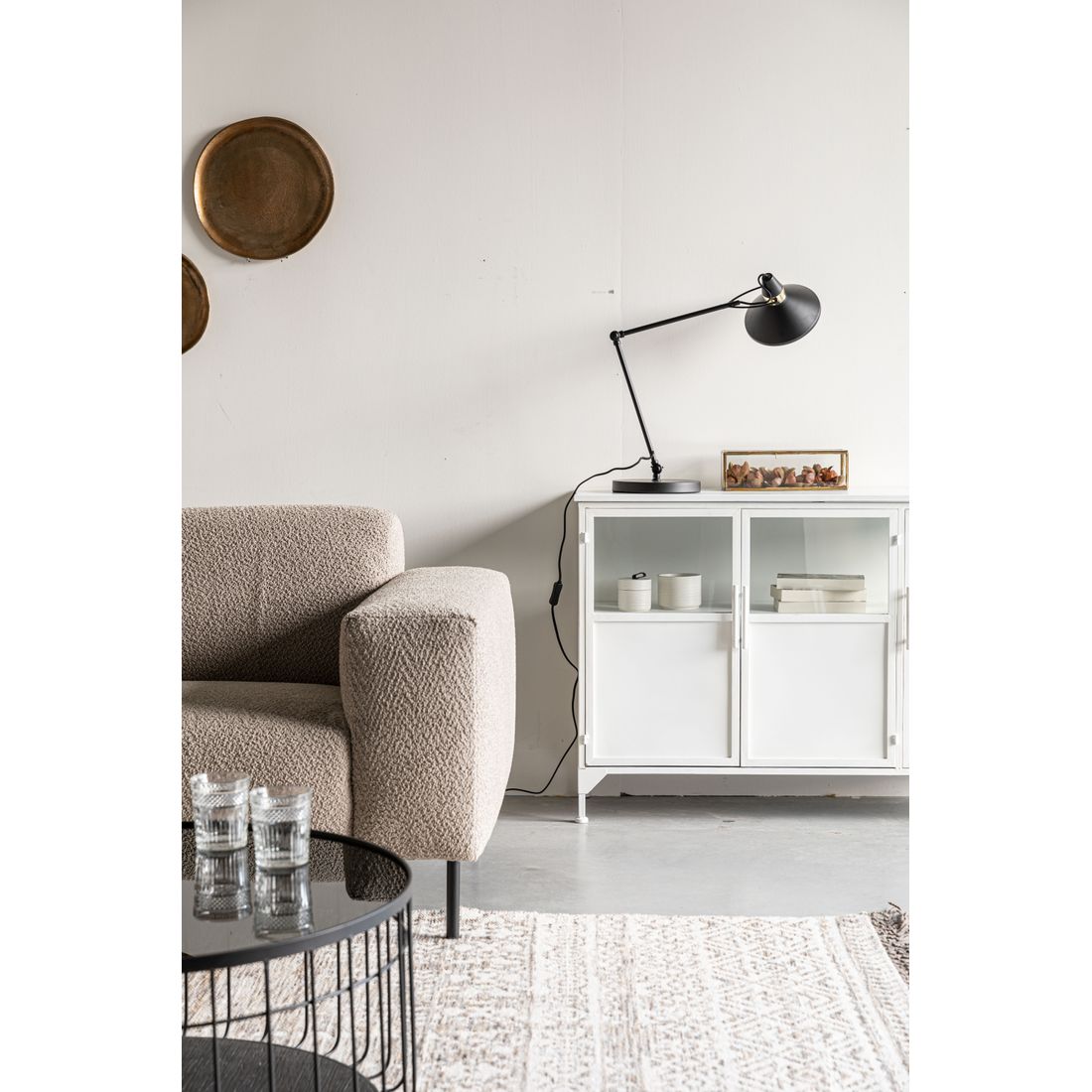 White Label Living Tafellamp Jona Zwart