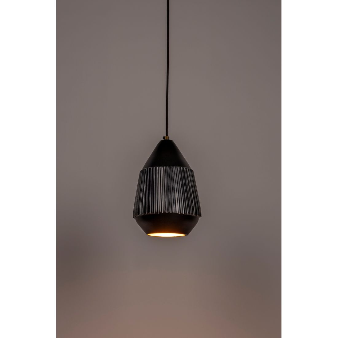 White Label Living Hanglamp Aysa Zwart Lang