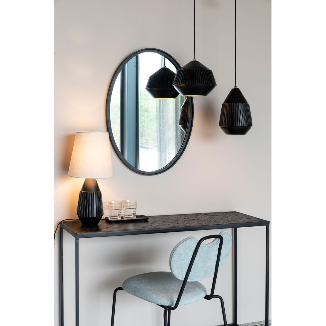 White Label Living Hanglamp Aysa Zwart Breed