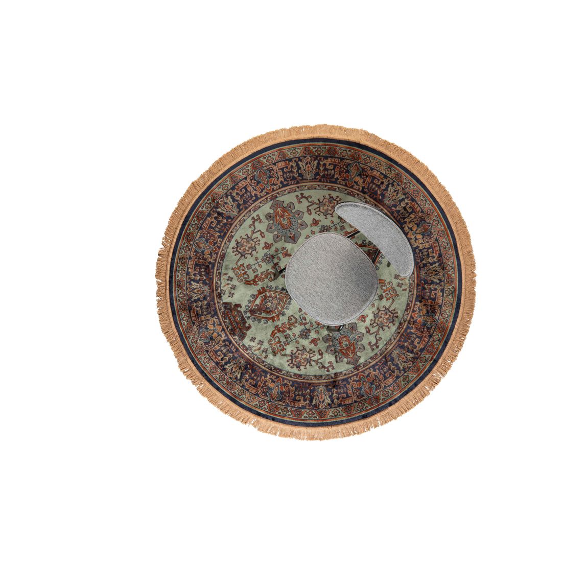 White Label Living Vloerkleed Raz Rond 160cm Groen