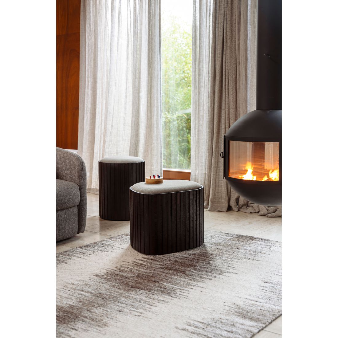 Dutchbone Poef Bay Hoog