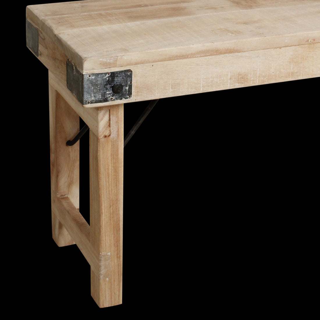 Raw Materials Limewash Inklapbare Eetkamerbank - Fsc-Gerecycled Hout - 120cm